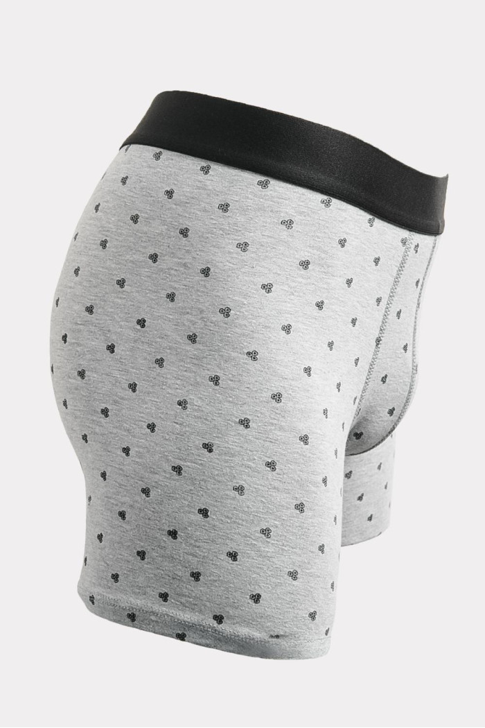 Bóxer midway brief-largo gris con diseños mini print