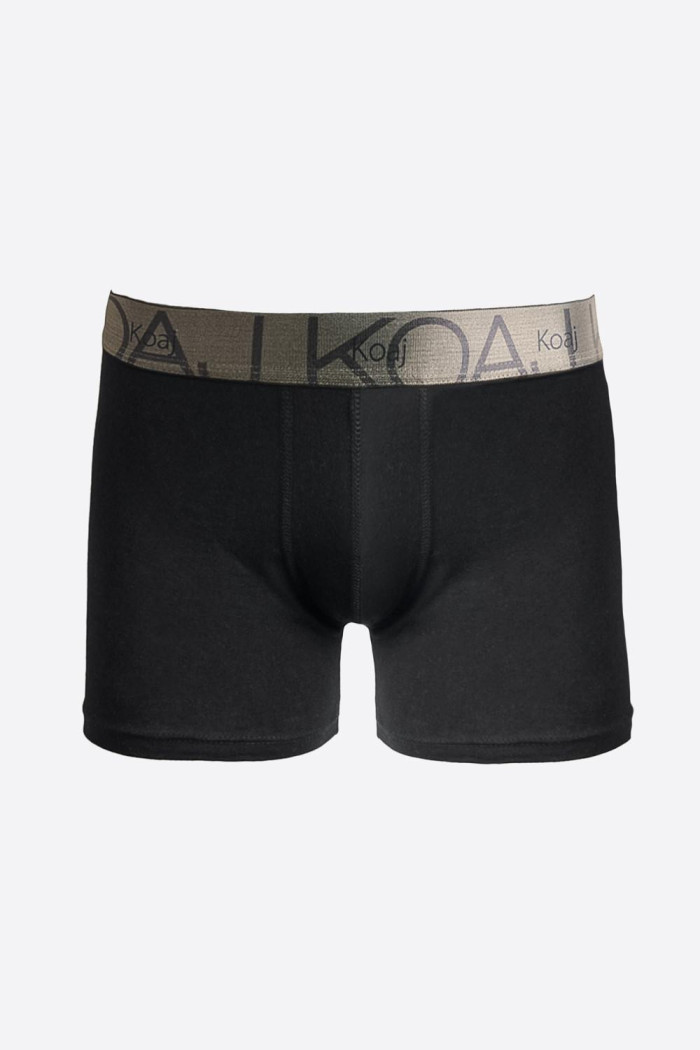 Bóxer brief-medio en algodón negro con elástico en cintura