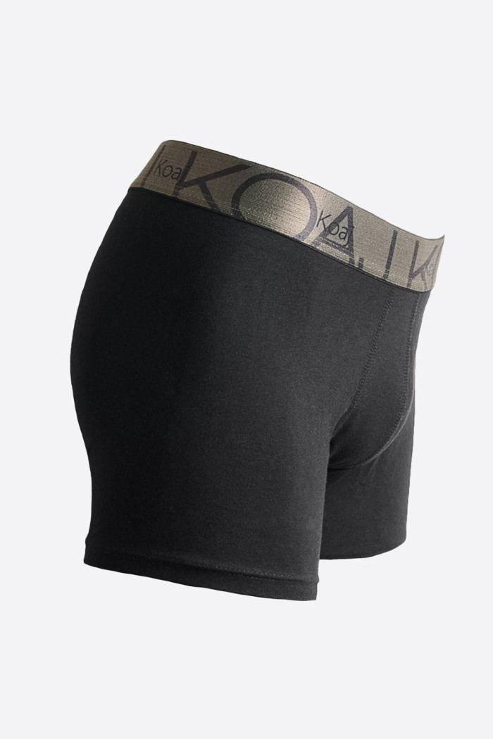 Bóxer brief-medio en algodón negro con elástico en cintura
