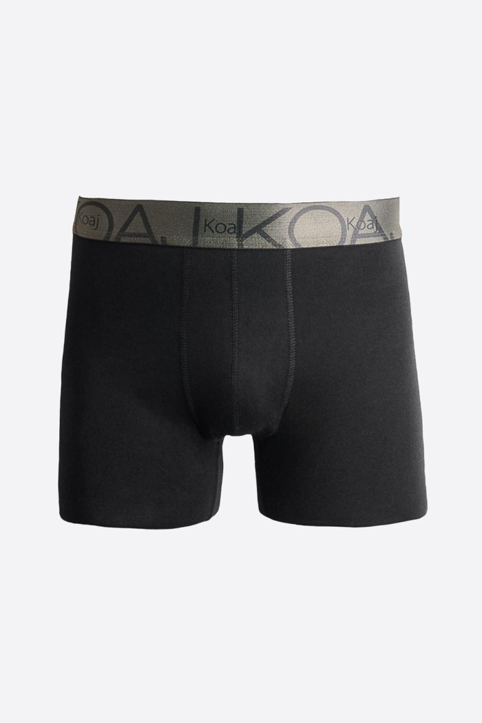 Bóxer en algodón negro midway brief-largo con elástico