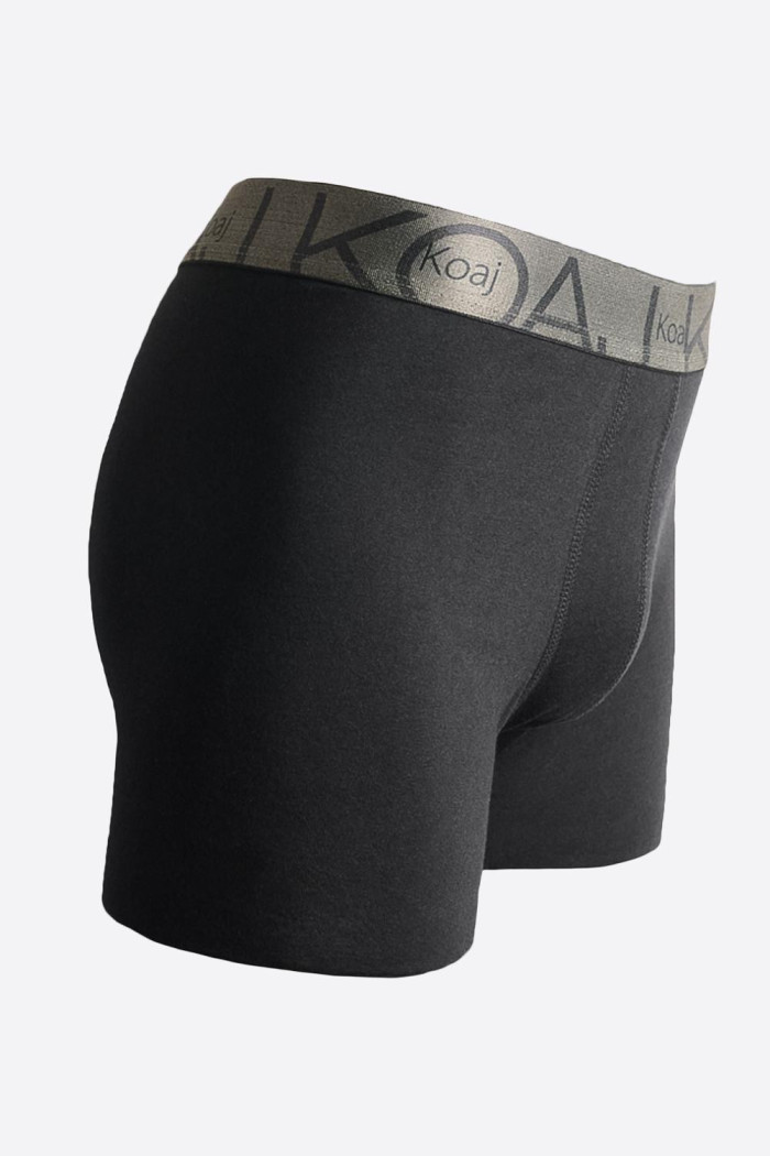Bóxer en algodón negro midway brief-largo con elástico