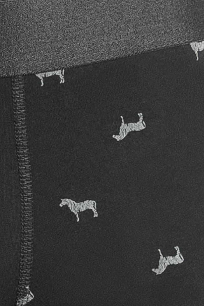 Bóxer midway brief-largo negro con diseños de caballos