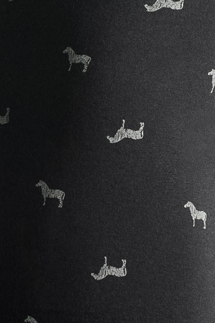 Bóxer midway brief-largo negro con diseños de caballos