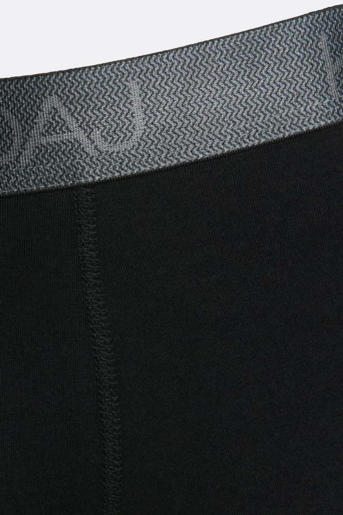 Bóxer brief-medio negro tiro medio en algodón