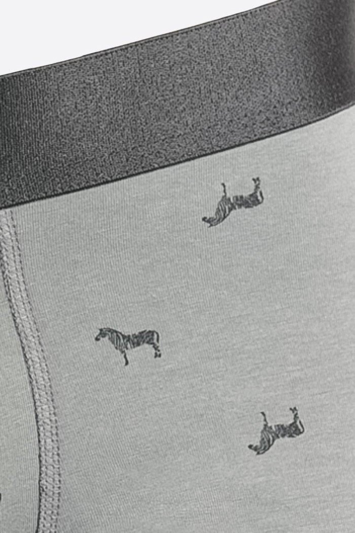 Bóxer gris brief-medio con diseños de caballos