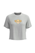 Camiseta en rib crema manga corta con diseño del Rey León
