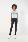 Camiseta en rib azul clara de Moana con manga corta