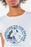Camiseta en rib azul clara de Moana con manga corta