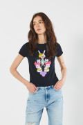 Camiseta azul manga corta en rib de Hora de Aventura