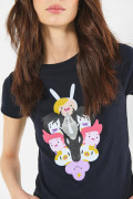 Camiseta azul manga corta en rib de Hora de Aventura