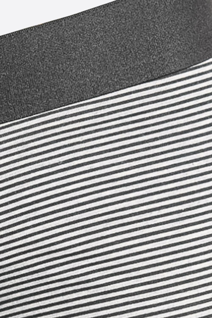 Bóxer trunk-corto gris con diseños de rayas y tiro bajo
