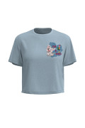 Camiseta azul clara crop top con diseño de Moana
