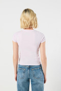Camiseta lila clara en rib manga corta de Pinky y Cerebro