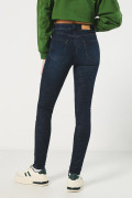 Jean tiro alto jegging azul intenso ceñido con 5 bolsillos