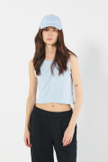 Camiseta azul clara manga sisa con texturas de canal