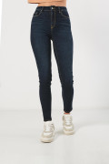 Jean azul jegging ajustado con tiro súper alto y bolsillos
