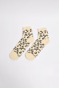 Medias unicolores cortas con diseños de animal print
