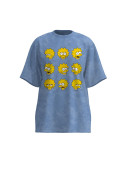 Camiseta de Los Simpson azul oversize con manga corta