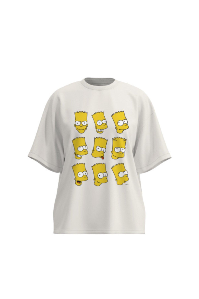 Camiseta oversize de Los Simpson crema manga corta