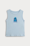 Camiseta manga sisa azul clara con arte de Stitch