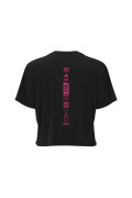 Camiseta crop top negra con diseño de Squid Game