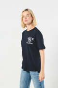 Camiseta azul intensa de Yale con cuello redondo