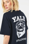 Camiseta azul intensa de Yale con cuello redondo