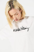 Camiseta de Keith Haring crema clara oversize manga corta
