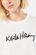 Camiseta de Keith Haring crema clara oversize manga corta