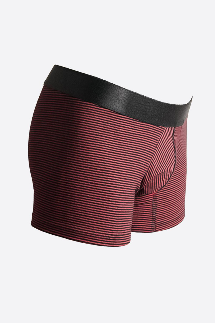 Bóxer trunk-corto rojo a rayas con elástico en contraste