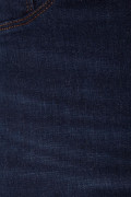 Jean jegging azul intenso tiro súper alto con costuras cafés