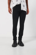 Jean ajustado skinny negro con cremallera y tiro bajo