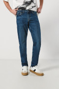 Jean tiro bajo 90´S azul oscuro con bota recta y cremallera