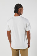 Camiseta manga corta con diseño college crema clara