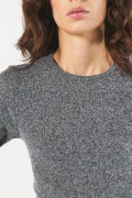 Camiseta manga larga gris con escote en espalda