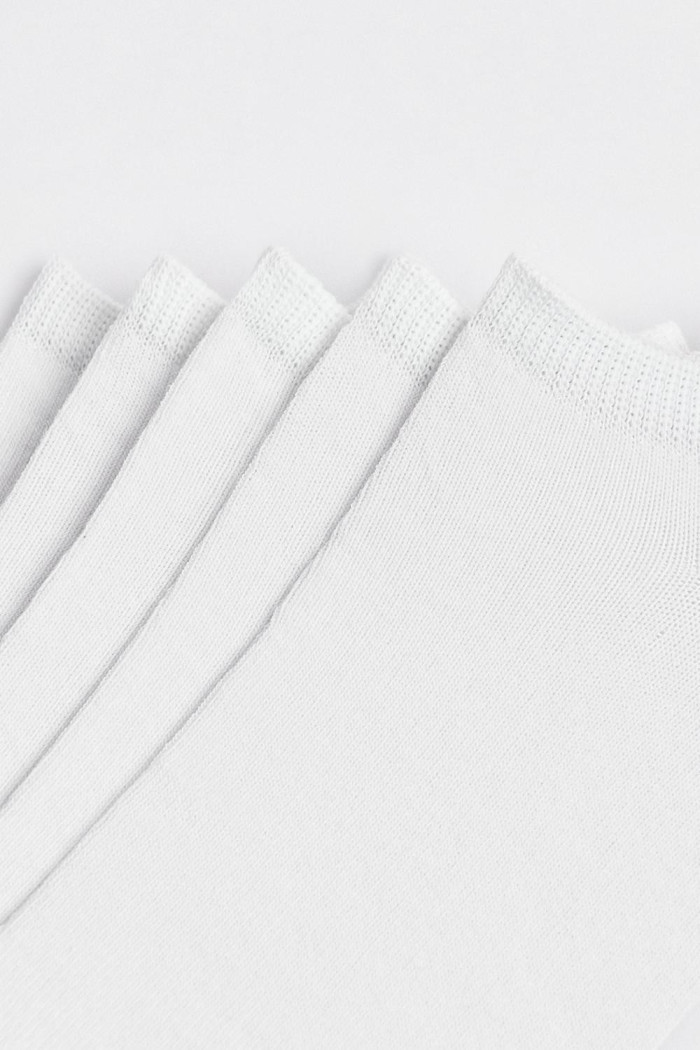 Paquete X5 de medias blancas tobilleras con texturas