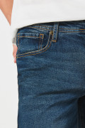 Jean slim azul oscuro ajustado tiro bajo con cremallera
