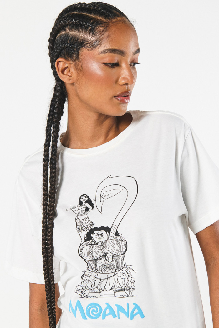 Camiseta crema clara de Moana con cuello redondo