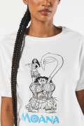 Camiseta crema clara de Moana con cuello redondo
