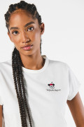 Camiseta unicolor cuello redondo con diseño de Minnie