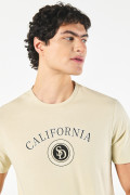 Camiseta unicolor college en algodón con manga corta