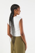 Camiseta crema clara manga sisa con texturas de canal