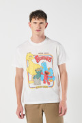 Camiseta de Plaza Sésamo crema con manga corta
