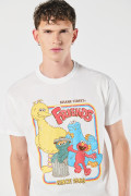 Camiseta de Plaza Sésamo crema con manga corta

