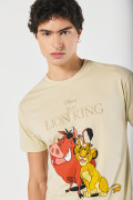 Camiseta del Rey León kaki con manga corta en algodón