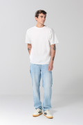 Camiseta oversize manga corta unicolor con corte posterior
