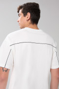 Camiseta oversize manga corta unicolor con corte posterior