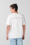 Camiseta oversize manga corta unicolor con corte posterior