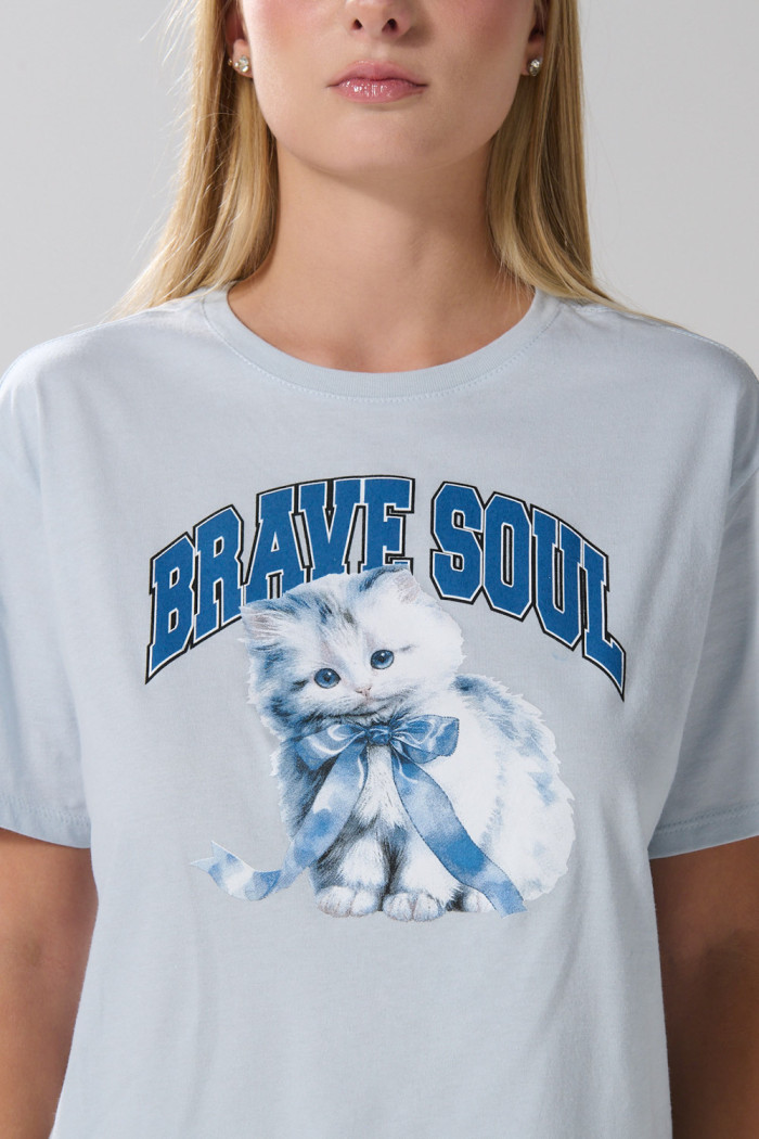 Camiseta de animalito unicolor en algodón manga corta
