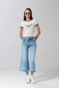 Camiseta manga corta crema con arte de Chicas Superpoderosas